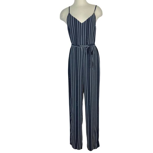 rag & bone Pants - Rag & Bone Rosa Silk Blend Jumpsuit Striped Navy/White 8 NWT